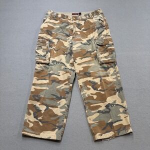 Nevada Camo Pants Men's 42x32 Brown Cargo Straight Leg Cotton Utility Hunting